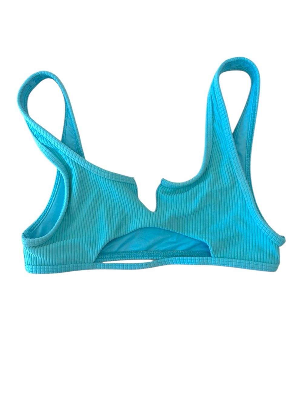 Frankie's Bikinis Ribbed Aqua Blue Oasis Cole Top